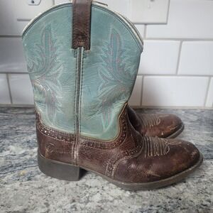 Ariat Heritage Hacksmore DistressedWestern Boots Kids Size 1